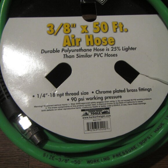 Central Pneumatic 3/8" x 50 ft Air Compressor Hose, 90 PSI - Picture 2 of 2